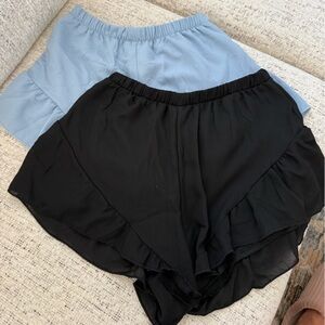 Black and Blue ruffle  shorts